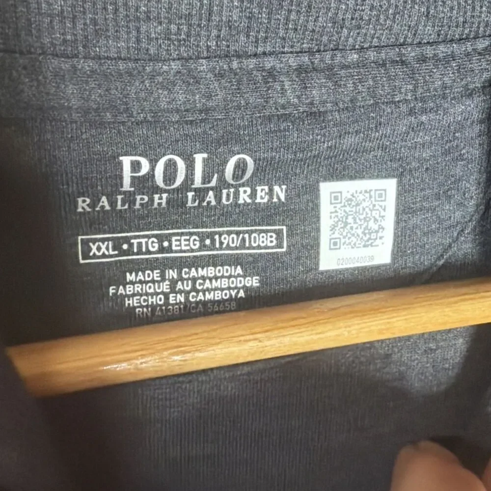 Polo Ralph Lauren Shawl Collar Cardigan Gray Cotton Sweater Men’s Button Front